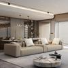 Sofá Minimalista Italiano Tecla de Piano Sofá Reto Sofá de Couro Arte em Couro Grande Apartamento Plano Sala de Estar Moderno