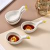 Plato de condimentos de dibujos animados, plato pequeño para el hogar, creativo plato de cerámica mini para ensalada japonesa, condimento para mojar, salsa de tomate, plato de vinagre