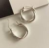 Pendientes de Plata de Ley 925 Estilo Europeo y Americano Fan Zhiqiao Pendientes Geométricos Simples Retro de Moda Estilo Ins Pendientes Trenzados
