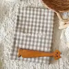 Tecido de Algodão Tingido na Cor Café com Padrão Xadrez Coreano Super Bonito Xadrez Chaoyang Tecido 100% Algodão Bolsas e Acessórios de Cabelo Femininos