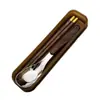 Colheres de aço inoxidável 304 com design de imitação de grão de madeira, talheres para crianças e adultos, colheres para comer e beber, conjunto doméstico de grau alimentício