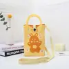 Nova Bolsa de Celular Desenho Animado, Conveniente para Sair, Bolsa de Tricô Portátil, Mini Bolsa Transversal de Pulso, Bolsa de Ombro Único