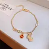 Pulsera de diamantes cuadrados, diseño elegante y moderno de la marca coreana Flu, pulsera delicada y con sentido de la moda, pulsera de celebridades de Internet, recién llegada para mujeres.