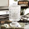Copo de Cristal Vermelho Líquido Francês em relevo vidro transparente Vaso Rosa lírio sala de estar desktop Decoração de Vaso de Vidro