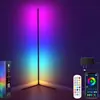 Luz Ambiental para Sala de Estar, Lámpara de Pie Inteligente de Colores, Luz de Fondo para TV en Sala de Juegos, Lámpara de Esquina Bluetooth Sensible al Sonido de 4 Secciones de 1.5m
