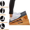 Tabla de equilibrio ajustable con pedal de madera, equipo de fitness para el hogar, tabla de tensión de madera maciza, tabla de estiramiento para la parte inferior de las piernas, tabla inclinada
