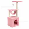 Estrutura de escalada para gatos da fábrica de origem, plataforma de salto pequena de quatro andares para gatos domésticos, brinquedo arranhador para gatos, árvore de gato de veludo, estoque amplo disponível