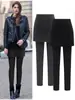 Leggings Femininos Falsos de Duas Peças 2026 Novo Modelo para Usar por Cima, Calças Finas Slim Fit para Primavera e Outono, Tamanho Grande para Mulheres Plus Size, Calças-Saia Emagrecedoras e que Moldam o Quadril