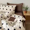 Inverno Mãe e Bebê Mais Veludo Espessado Quente Veludo Leite Simples Japonês Conjunto de Quatro Peças ins Conjunto de Três Peças Antiestático Roupa de Cama 4