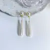 Joia de Orelha Fashion Simples 2022 Estilo Europeu e Americano Agulha de Prata S925 Brincos Longos de Pérola em Gota D'água e Tarraxas para Mulheres
