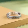 Ciervo Dorado Rey Anillo de Plata de Ley S925 con Patrón Tallado Diseño de Nicho Sentido Avanzado Lujo Ligero Anillo Plano Abierto para Mujer