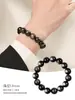 Pulsera de Obsidiana Natural Obsidiana Plateada Pulsera de Cuentas de Transferencia Femeninas Cuentas de Buda Pulsera de Cuentas Masculinas Mismo Estilo que Xu Yiyang Regalo de Cristal