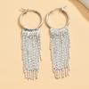 Arete de Borla Larga Elegante Versátil Aretes de Círculo para Mujer Adelgazantes para Rostro Redondo Diseño Nicho de Alta Gama Nuevos Aretes