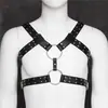 Alça de Peito Masculina SM Casaco de Couro Boate Fantasia de Performance Masculina Ensinar Brinquedos Alternativos Bondage Escravo Masculino
