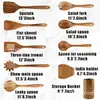 Juego de Utensilios de Cocina de Madera de Acacia, Espátula de Madera Maciza con Mango Largo, Cuchara para Sopa, Colador, Espátula para Cocinar, Herramientas de Cocina para el Hogar