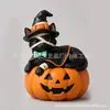 Decoração de Halloween vintage transfronteiriça para interiores ornamento de mesa de madeira ornamento de outono fantasma gato preto abóbora ornamento de mesa