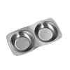 Prato de Condimento Estilo Coreano de Aço Inoxidável Espessado Prato Dourado para Molho Prato de Condimento para Fondue Prato de Molho Utensílios de Churrasco Compartimento Duplo Compartimento Triplo