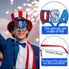 Nuevas Gafas de Estrella de Cinco Puntas para el Día de la Independencia Suministros de Decoración para Fiesta del Día de los Veteranos Americanos Sombrero de EE. UU. Marco de Gafas con Corona