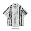 Camisa Floral Hawaiana para Niños Verano Delgado Estilo Hong Kong Ins Marca de Moda Atractivo Casual de Moda Top de Media Manga de Moda