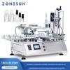 ZONESUN máquina automática de envase e tampagem multiestação pequena de mesa linha de enlatamento de garrafa conta-gotas essência para olhos óleo para garrafa