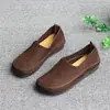 Zapatos de Mujer Planos Retro Hechos a Mano de Punta Redonda, Modelo Nuevo Primavera/Verano 2026, Zapatos de Superficie Suave con Suela Suave