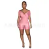 GL6721 Roupa Feminina Europeia e Americana Amazon Suprimento Transfronteiriço Moda Cor Sólida Refletivo Plissado Decote V Conjunto de Calças Conjunto de Duas Peças