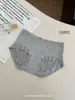 Roupa íntima feminina simples cinza sem costura de cintura média, macia, respirável, alta elasticidade, sem aperto, amigável à pele, confortável, roupa íntima respirável para mulheres