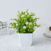 Flor artificial, planta verde, pequeños adornos para interior, sala de estar, hogar, plástico artificial, flor artificial, bonsái, decoración, flor, bonsái, decoración