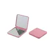 Espelho Pequeno Rosa Espelho de Maquiagem de Dupla Face para Meninas Espelho Portátil Dobrável Mini Espelho de Maquiagem Ampliado Flip Espelho Quadrado