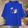 Camiseta de manga corta a media manga para mujer de comercio exterior transfronterizo, talla grande holgada para mujeres de talla grande, disimula la barriga y oculta la grasa, top adelgazante de manga media