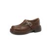 Dos Tipos de Forro Estilo Preppy Zapatos Mary Jane de Piel de Vaca Primavera 2024 Suela Gruesa Tacón Medio Grueso Punta Redonda Piel Genuina Planos Forrados de Lana para Mujer