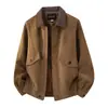 Otoño 2026 Nuevo Chaqueta de Cuero Vintage Talla Grande para Hombre Cuero PU Cuello Solapa Abrigo de Cuero Casual de Moda para Hombre