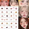 Pegatinas Faciales de Halloween para Niños Decoraciones de Maquillaje de Dibujos Animados Pegatinas de Tatuaje Atmósfera del Festival de Calabazas Accesorios para Fotos de Disfraces