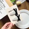 Pasador de Tela Negro Estilo Coreano, Pinza para el Cabello Simple Retro para Niña, Set de Accesorios para el Cabello de Cuadros Bordados para Niños, Tocado para Niños