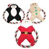 Juguete de Peluche que Hace Sonido para Mascotas, Perro Papá Noel Cuerda de Algodón Resistente a Mordidas Disco Volador para Perros, Juguete Navideño para Mascotas