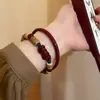 Pulsera Pixiu de Cinabrio para Mujer, Diseño Único de Concha de Coco, Simple y Versátil, Joyería de Pulsera de Moda Elegante y Estilosa, Pulsera de Cinabrio