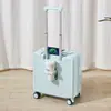 Mala de Mão com Abertura Frontal 18 polegadas para Viagens de Negócios, Mala Resistente e Durável para Estudantes com Porta-Copos e Fechadura de Combinação