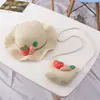 Bolsa Fresca Pequena Proteção Solar Chapéu de Sol Chapéu de Praia de Verão para Crianças Chapéu de Palha Ondulado Chapéu de Sol Dia das Crianças Presente de Aniversário