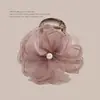 Pinza de Flor de Begonia de Malla Floral Versátil Estilo Romántico Simple de Gama Alta Accesorio para el Cabello Medio Recogido para Mujeres