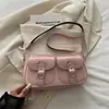 Bolsa de ombro única de nicho retrô de alta qualidade para mulheres, estilo coreano, bolsa quadrada pequena, estilo novo popular outono e inverno, bolsa baguette