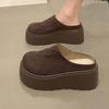 Zapatos con Plataforma Gruesa para Aumentar la Altura con Forro de Felpa, Mocasines Cerrados sin Cordones para Mujer, Nuevo Estilo Otoño e Invierno 2024, Zapatos Tipo Birkenstock Fáciles de Poner