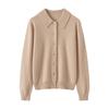 Suéter de Cachemir para Mujer 100% Cachemir Puro Cuello Polo Cardigan Otoño e Invierno Nuevo Suave Elegante El Más Fácil de Combinar Top