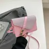 Bolsa Transversal Ins de Aparência Sofisticada e Versátil para Mulheres 2025 Nova Moda Design Geométrico Fecho de Travamento Bolsa Quadrada Pequena
