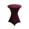 Venda Direta de Fábrica Capa para Mesa de Bar Cor Sólida Toalha de Mesa Alta para Mesa de Banquete Cocktail Mesa Alta Elástica Ajustável Capa para Mesa Redonda