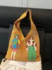 Bolsa Arcoíris Estilo Lindo y Femenino, Bolsa Tejida, Bolsa Tote de Gran Capacidad, Bolsa Chaleco para Estudiantes, Bolsa de Lana de Moda, Bolsa para Niña