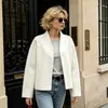Abrigo de lana casual europeo y americano transfronterizo para mujer, estilo corto, moda otoño e invierno 2026, chaqueta gruesa de lana color albaricoque para mujer