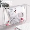Bolsa de Exame Jerry Cor Vermelha da China para Estudantes do Vestibular Grande Capacidade Portátil Transparente Bolsa para Documentos