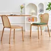 Silla de Comedor de Ratán para el Hogar Silla de Balcón para Exteriores con Respaldo Mesa y Silla de Restaurante de Ocio Estilo Rústico de Hierro Silla de Ratán Estilo Nórdico