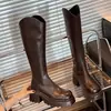 Botas Largas de Caña Ancha para Mujer Versátiles de Suela Gruesa Botas Altas 2025 Nuevo Otoño e Invierno Pequeño Jinete Forradas de Lana Cálidas para Mujer