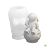Molde de Resina de Astronauta Lunar DIY Astronauta de Dibujos Animados Yeso de Aromaterapia Decoración de Mesa Molde de Silicona para Apretar
